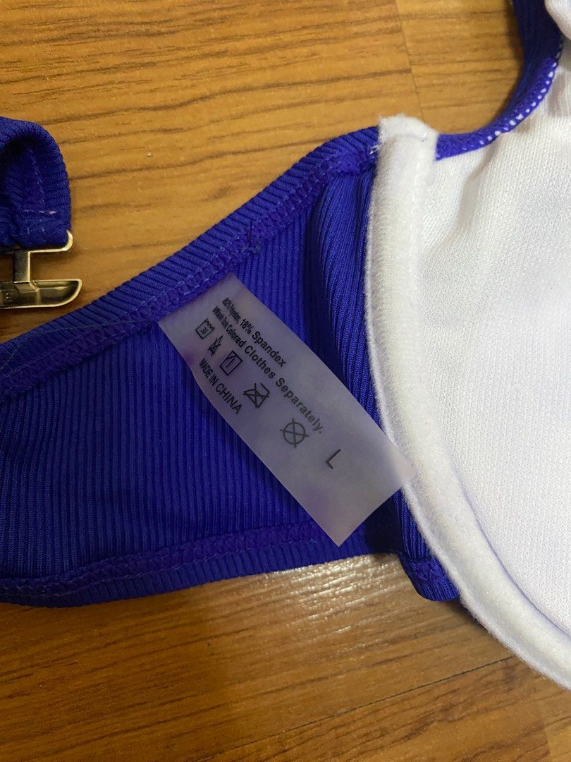 Royal Blue Rib Underwire High Cut Bikini Swimsuit On Carousell