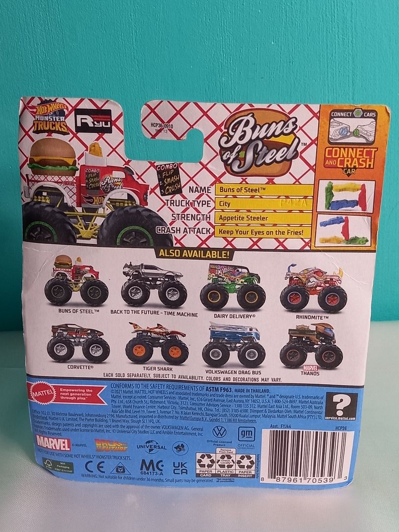 BUNS OF STEEL Mattel Hot Wheels Monster Trucks Toy Hobbies Toys Toys Games On Carousell