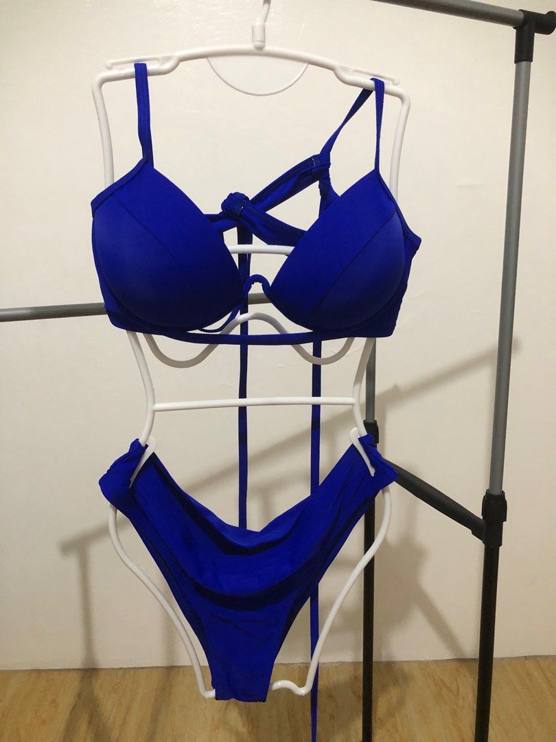 Shein Royal Blue Push Up Underwire Bikini Women S Fashion Swimwear