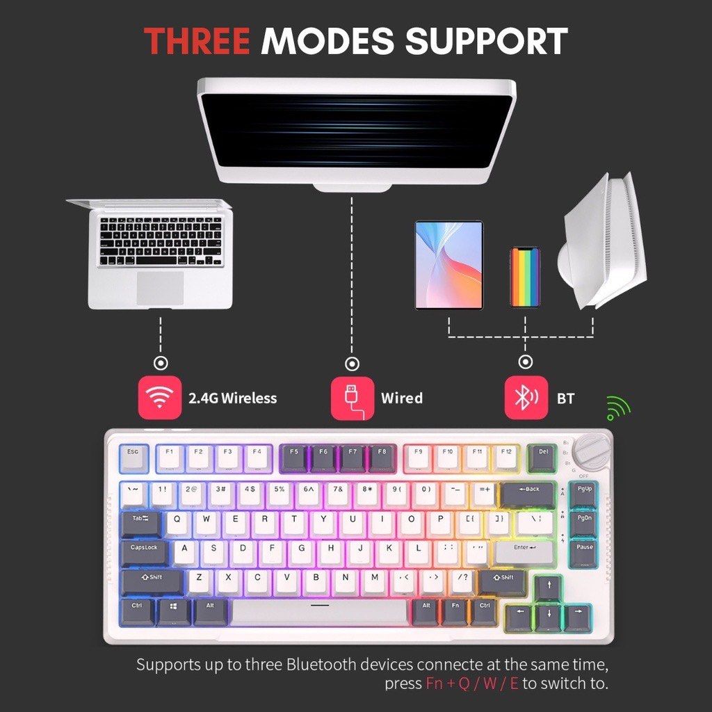 Lnib Royal Kludge H Hot Swappable Mechanical Keyboard Brown Switch Computers Tech