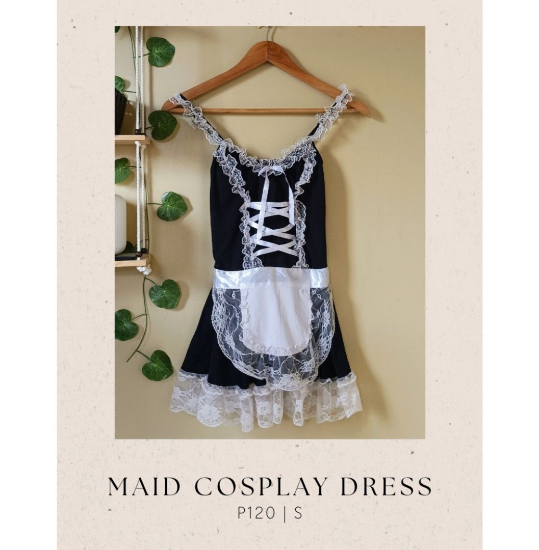 Maid Cosplay Lingerie Lace Dress Women S Fashion Dresses Sets Dresses On Carousell