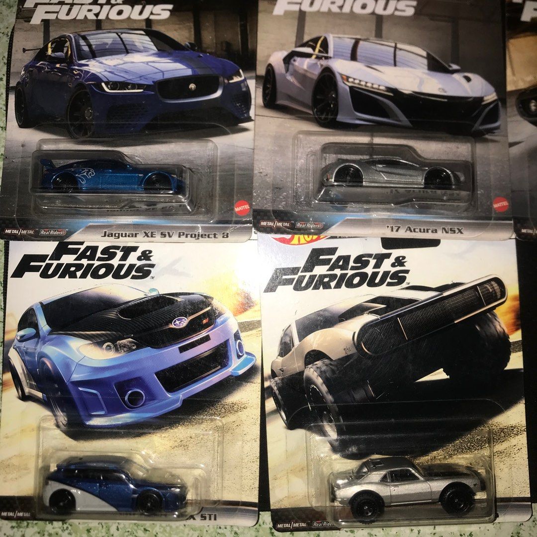 Hot Wheels Fast And Furious Set Subaru Jaguar Camaro Honda Plymount Hobbies Toys