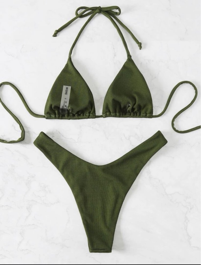 Plain Halter Micro Triangle Bikini Swimsuit On Carousell