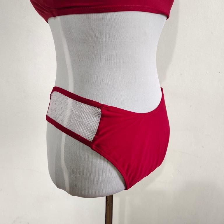 Red Bandeau Bikini With Choker Accessory Women S Fashion Swimwear Bikinis Swimsuits On