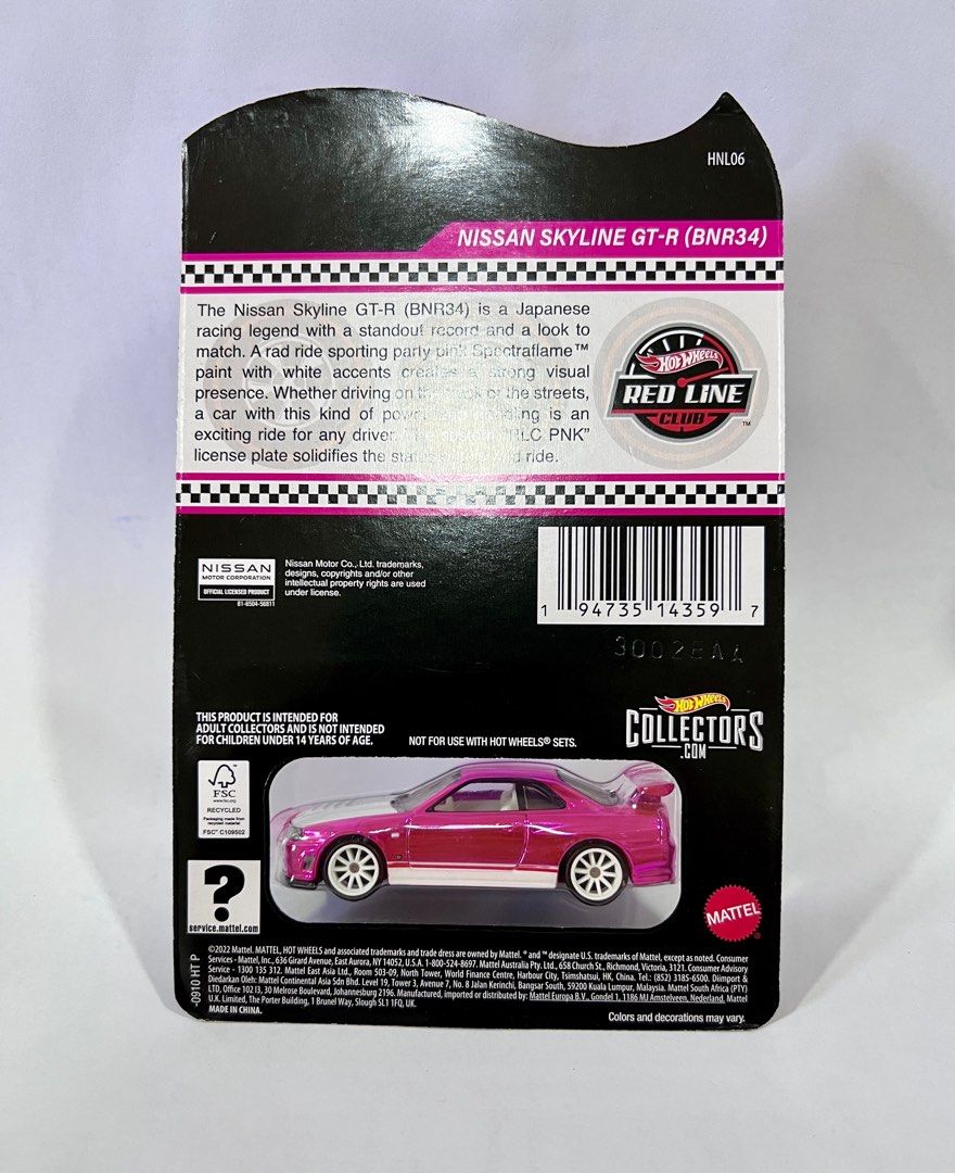 Hot Wheels RLC Pink Nissan Skyline R34 Hobbies Toys Toys Games On Carousell
