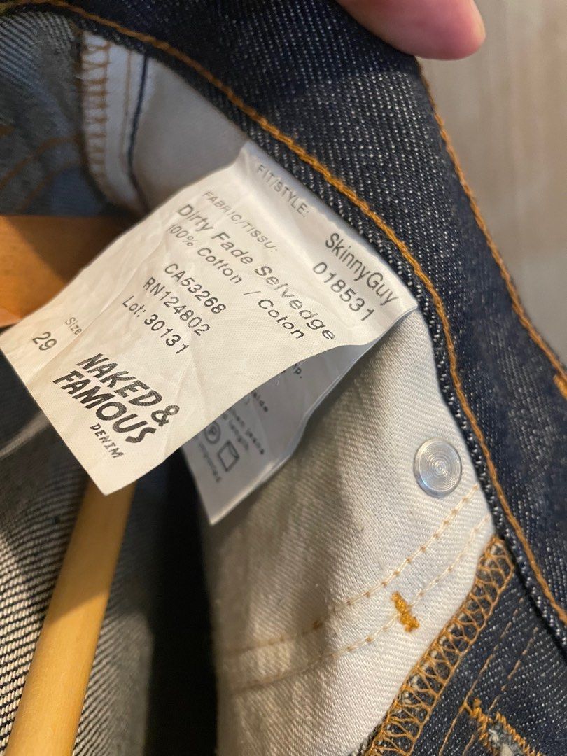 Naked And Famous Dirty Fade Selvedge Jeans Skinny Guy On Carousell