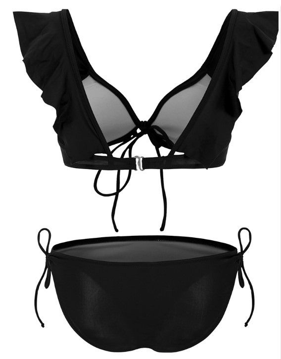 Sexy Black Bikini With Frills Bnib Women S Fashion Swimwear Bikinis Swimsuits On Carousell