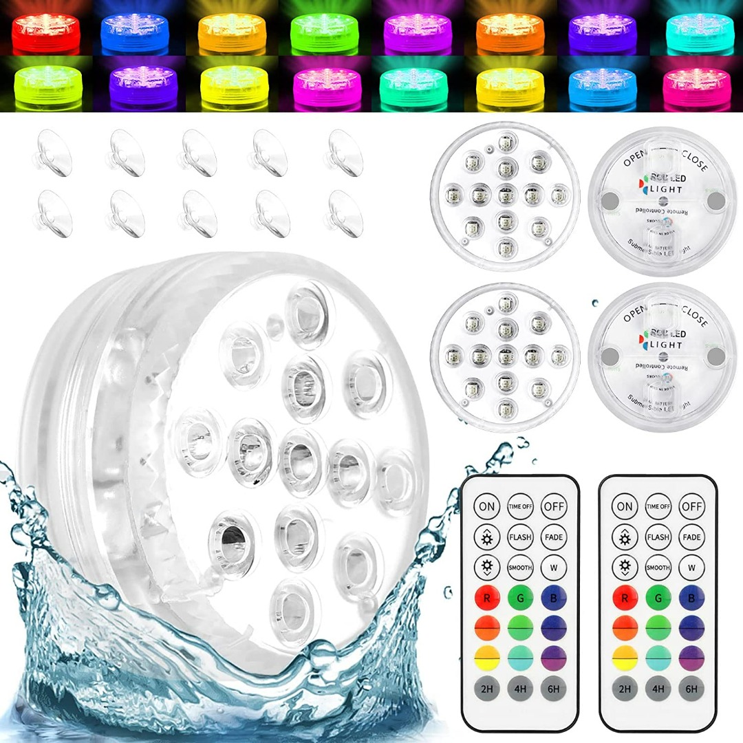 EEEKIT HOT TUB LIGHTS LED RGB WATERPROOF SHOWER LIGHTS WITH REMOTE LED SUBMERSIBLE