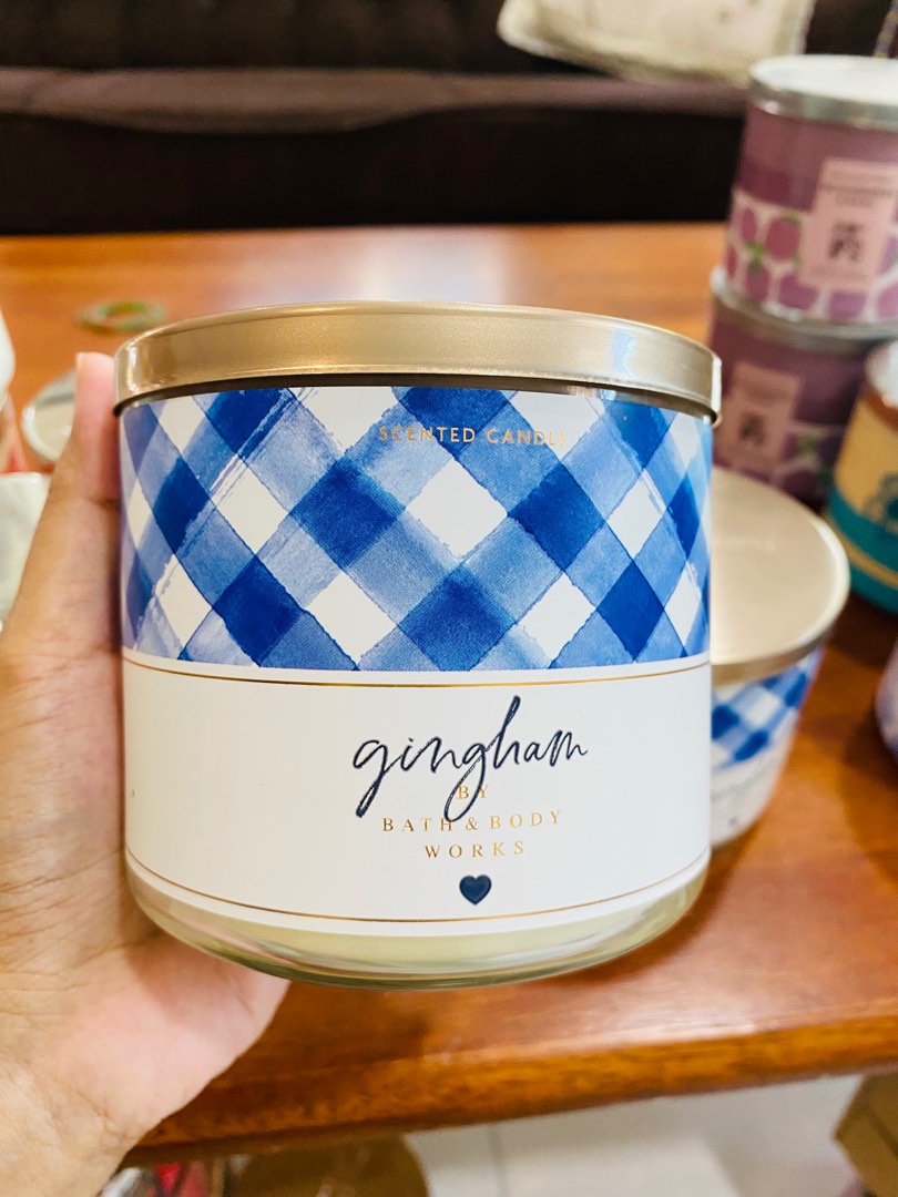 Gingham Bbw Candle Wick Furniture Home Living Home Fragrance On