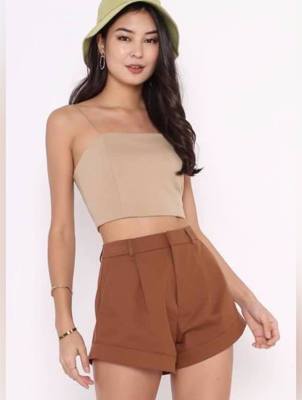 Supergurl Chloe V Bralet Sandstone Nude In Xs Women S Fashion Tops Sleeveless On Carousell