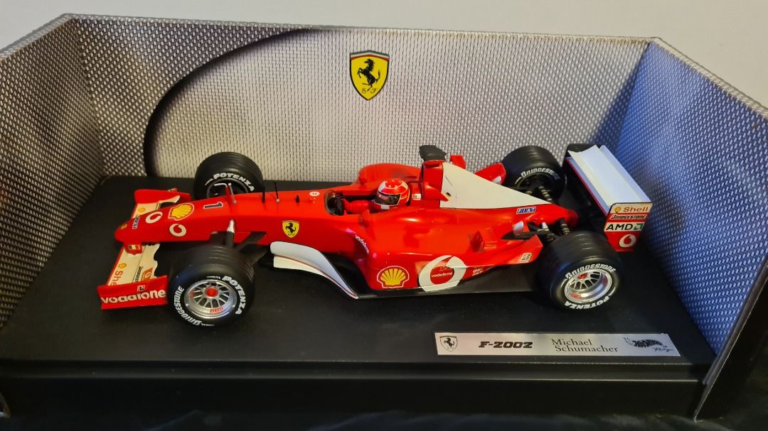 In Stock Ferrari F1 F2002 Michael Schumacher Rubens Barrichello 1 18th Scale Hot Wheel Model