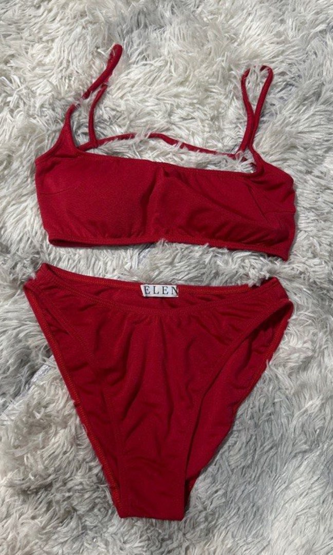 Helen Piece Swimsuit Bikini In Red On Carousell
