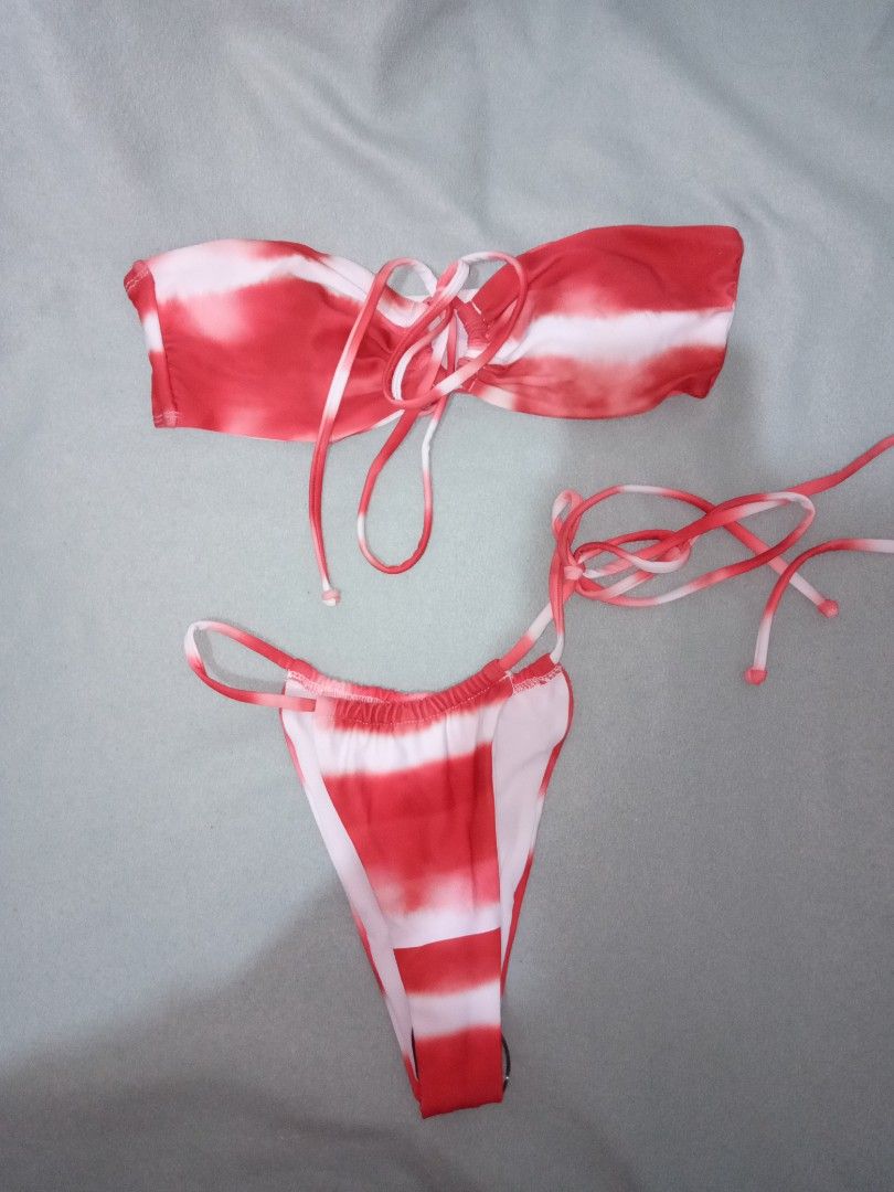 Shein Piece Bikini Set Two Way Bikini Top And Bottom With Cover S Semi Medium On Carousell