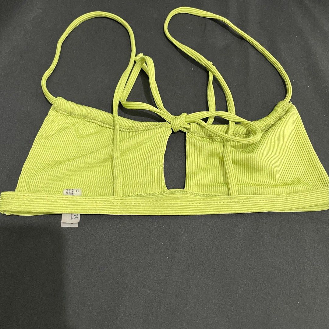 Zaful Avocado Green String Bikini Swimsuit Swimwear On Carousell