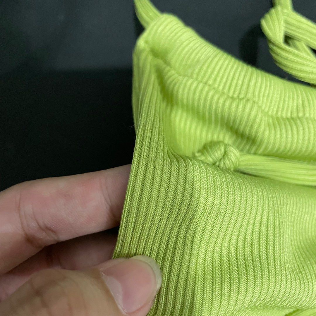 Zaful Avocado Green String Bikini Swimsuit Swimwear On Carousell