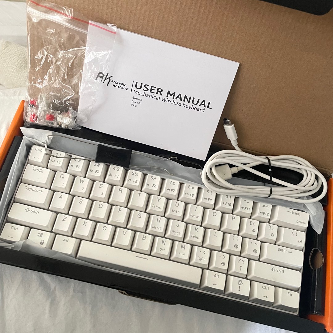 Rk Tri Mode Rgb Red Switch Hot Swappable Keyboard Computers Tech Parts Accessories