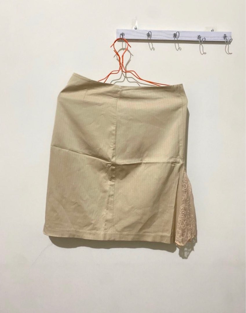Nude Mini Skirt Rok Mini Rok Kerja Rok Kantor Fesyen Wanita Pakaian Wanita Gaun Rok