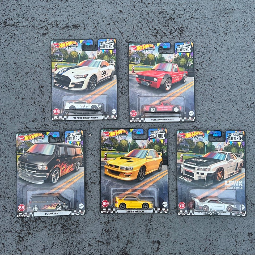 Hot Wheels Premium Car Culture Boulevard Mix P Nissan LBWK ER Subaru Impreza STI B Dodge