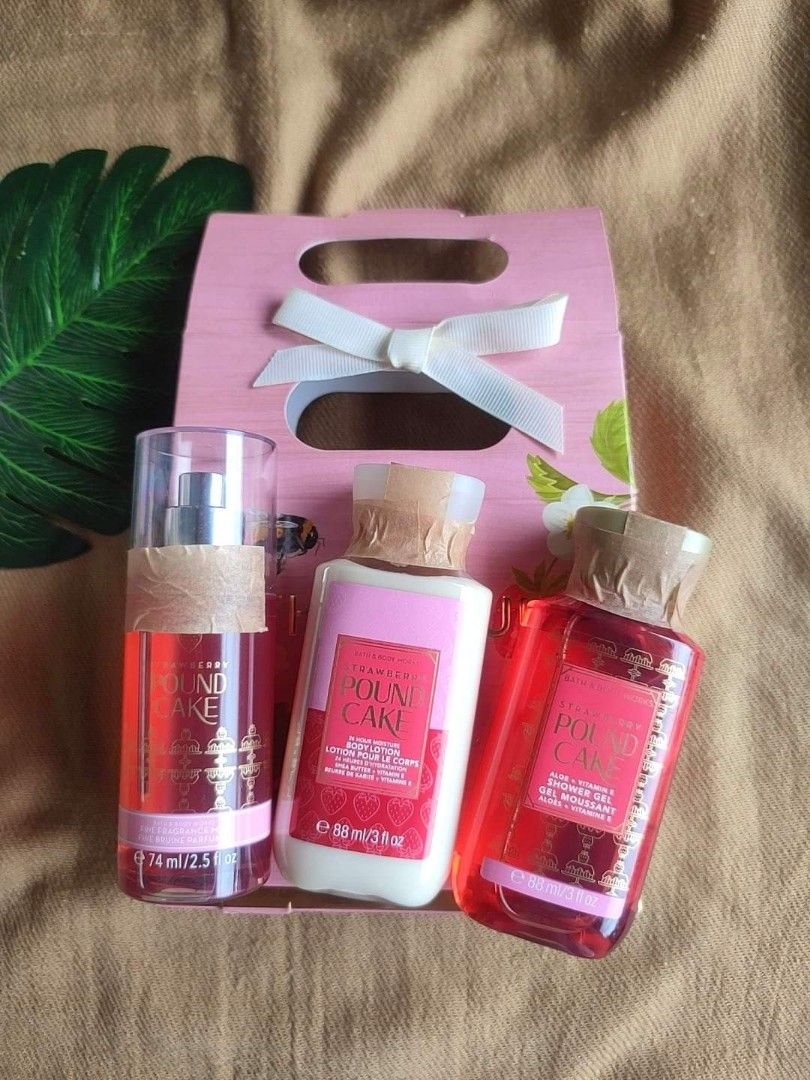 Bbw Strawberry Pound Cake Gift Set On Carousell