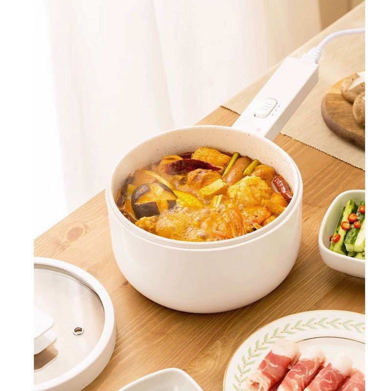 Olayks Multi Function Mini Electric Cooker Hot Pot Noodle Pot Electric Rice Cooker Soup Pot L