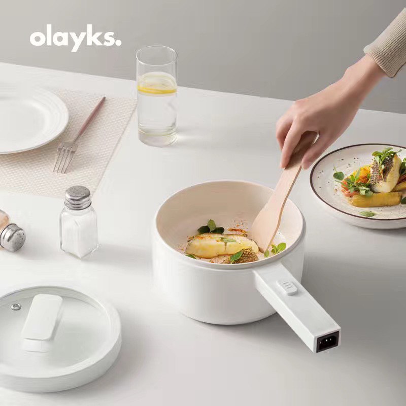 Olayks Multi Function Mini Electric Cooker Hot Pot Noodle Pot Electric Rice Cooker Soup Pot L
