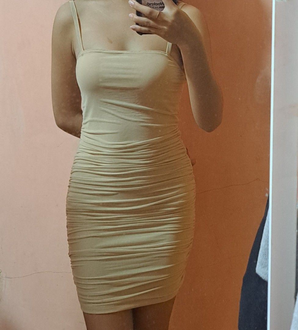 Shein Nude Bodycon Dress On Carousell