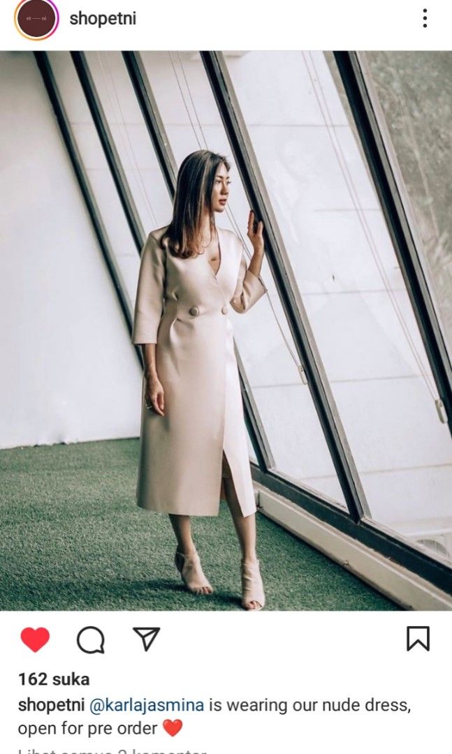Shopetni Nude Dress Fesyen Wanita Pakaian Wanita Gaun Rok Di Carousell