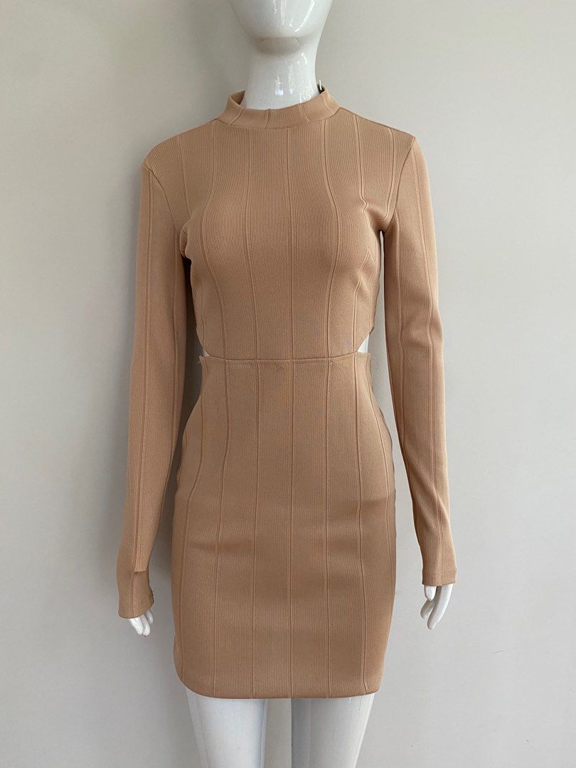 Nude Fitted Dress On Carousell