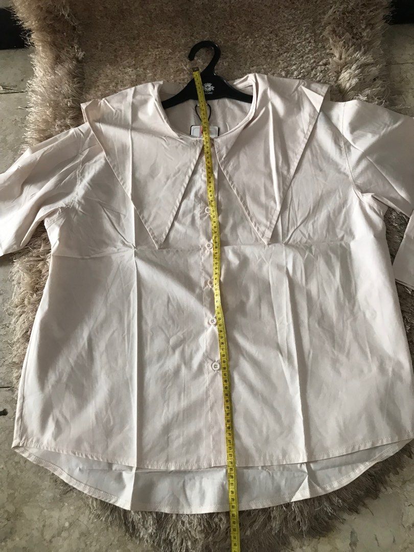 Kemeja Beige Coklat Nude Sailor Collar Shirt Pelautbstyle Keren Nahkoda