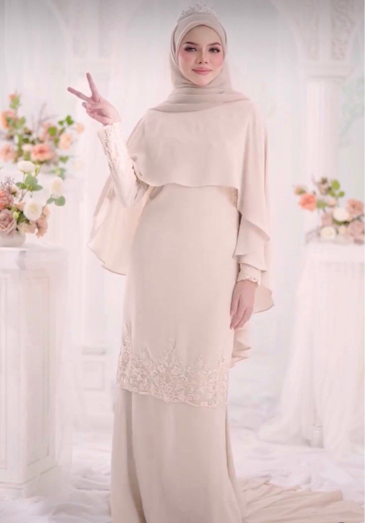 Hadley Kurung Hijabistahub Baju Tunang Nikah Sanding Nude Colour Read