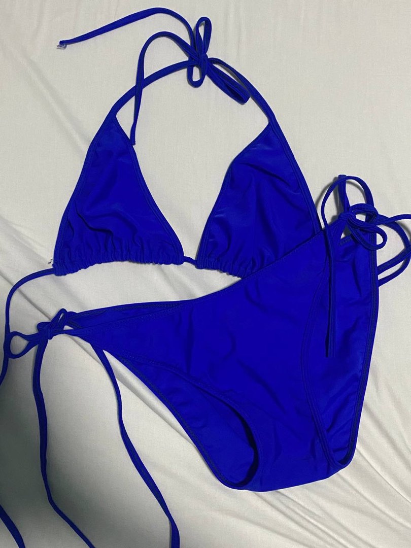 Deep Blue Bikini Set Women S Fashion Swimwear Bikinis Swimsuits On Carousell