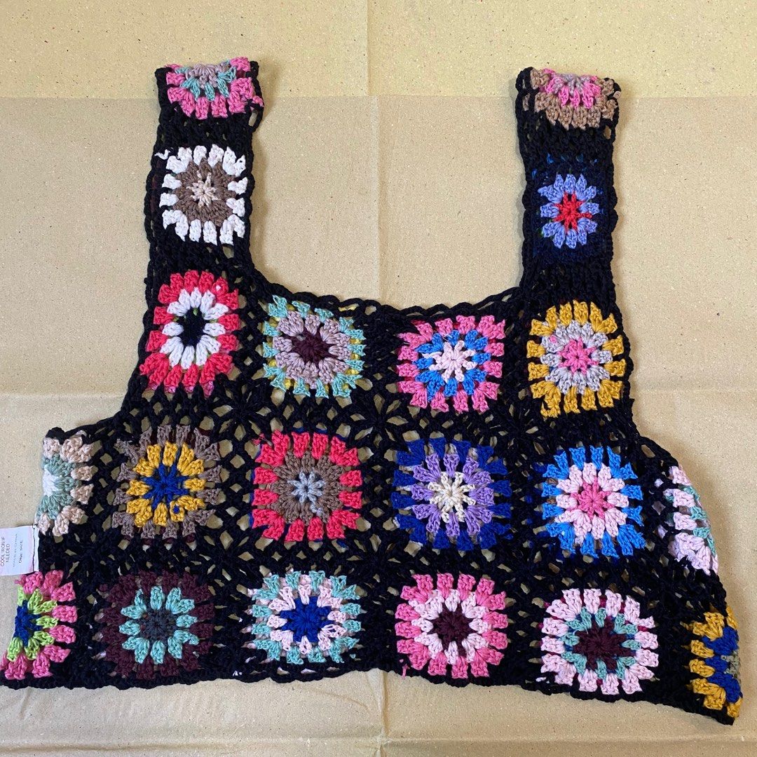 Flower Crochet Bikini Top Cover Up On Carousell