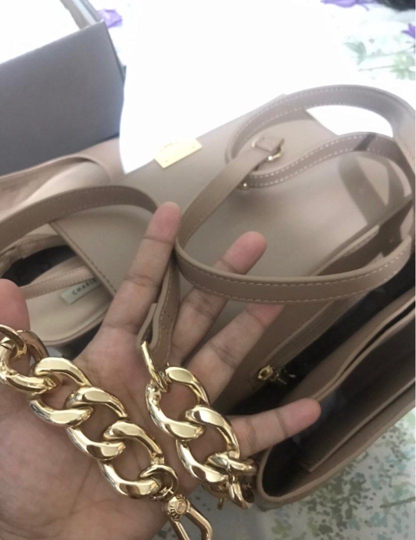 Bag Charles Keith Nude Barang Mewah Tas Dompet Di Carousell