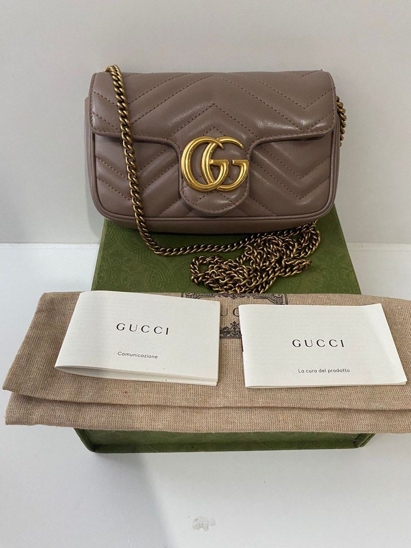 VGC Gucci Supermini Nude Barang Mewah Tas Dompet Di Carousell