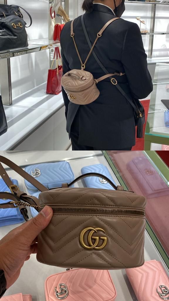 New NBU Gucci Marmont Nude Backpack Barang Mewah Tas Dompet Di