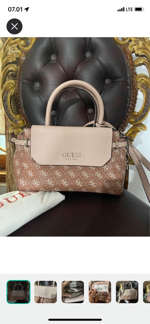 Tas Guess Satchel Baby Pink Nude Barang Mewah Tas Dompet Di Carousell
