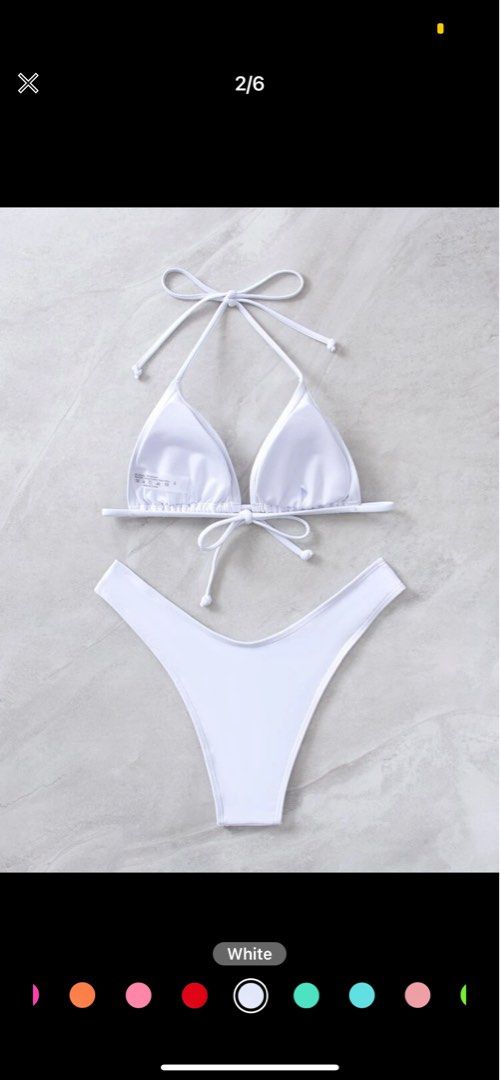 White Triangle Bikini Set Women S Fashion Swimwear Bikinis