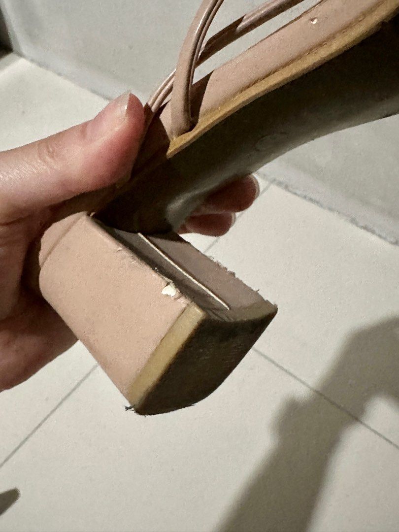 Nude Pink Block Heels Women S Fashion Footwear Heels On Carousell