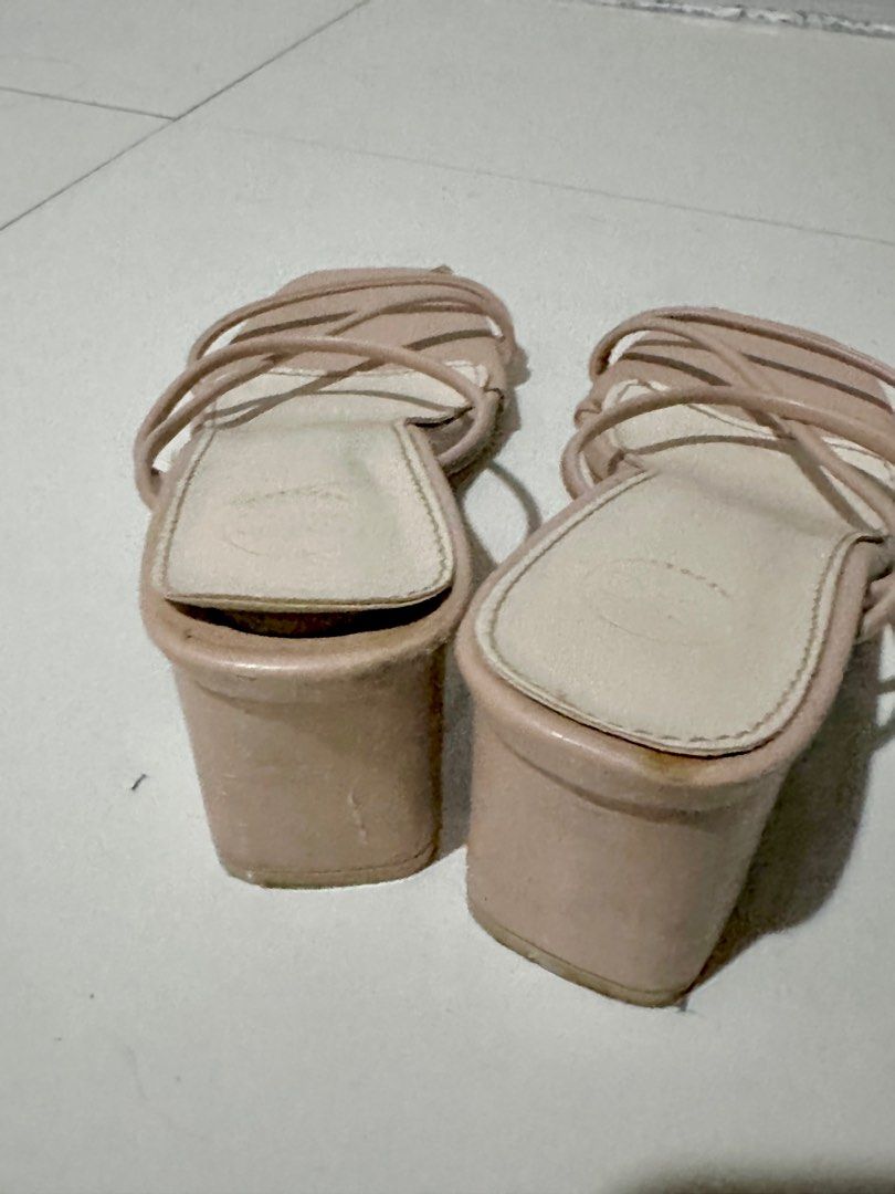 Nude Pink Block Heels Women S Fashion Footwear Heels On Carousell