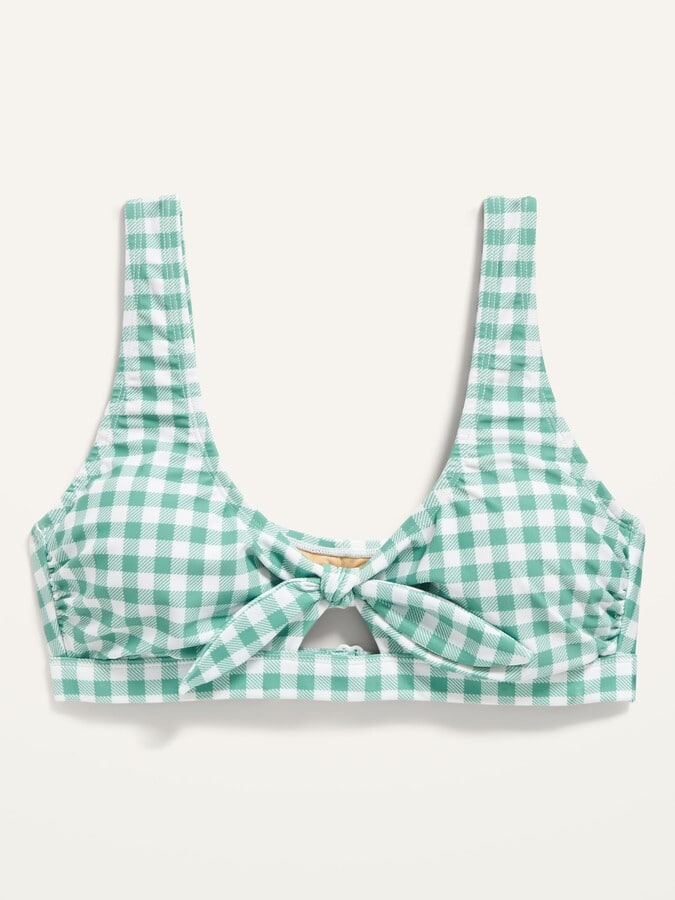 Old Navy Printed Keyhole Tie Front Bikini Swim Top For Women Fesyen