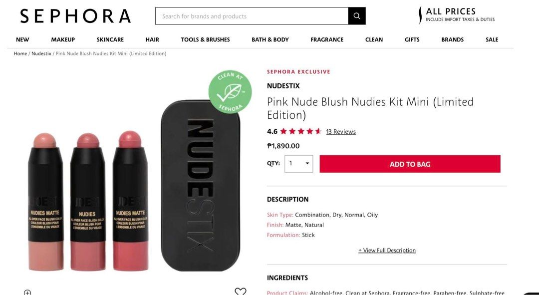 Nudestix Mini Nude Skin Kit Beauty Personal Care Face Makeup On