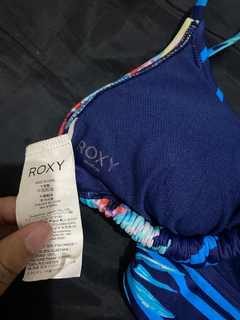 Roxy Bikini Set Blue Summer Beach Bali Fesyen Wanita Pakaian Wanita Lainnya Di Carousell