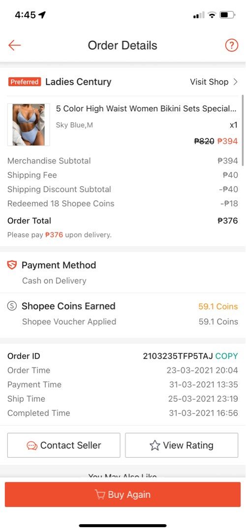 Sky Blue Triangle Top High Cut Waist Bottom Bikini On Carousell