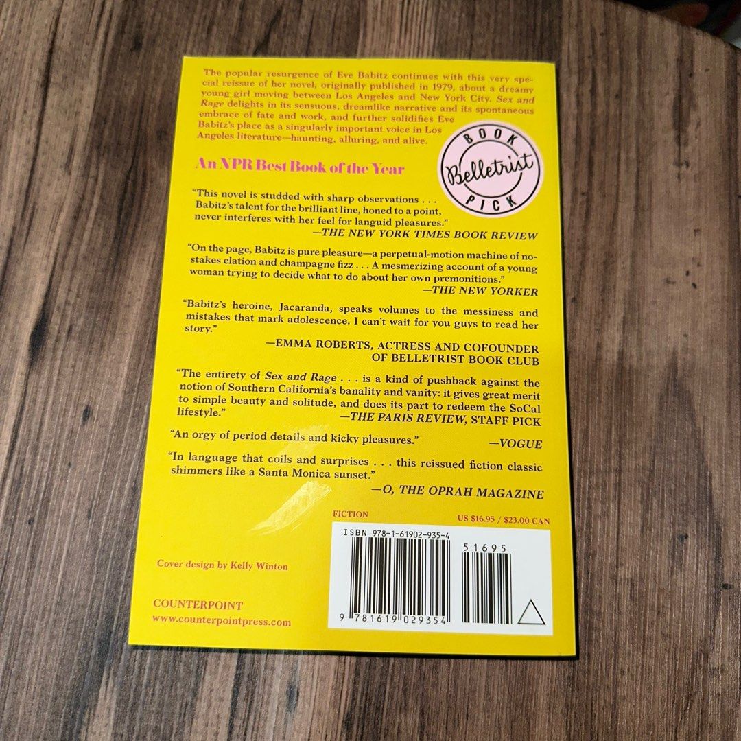 Sex And Rage By Eve Babitz On Carousell