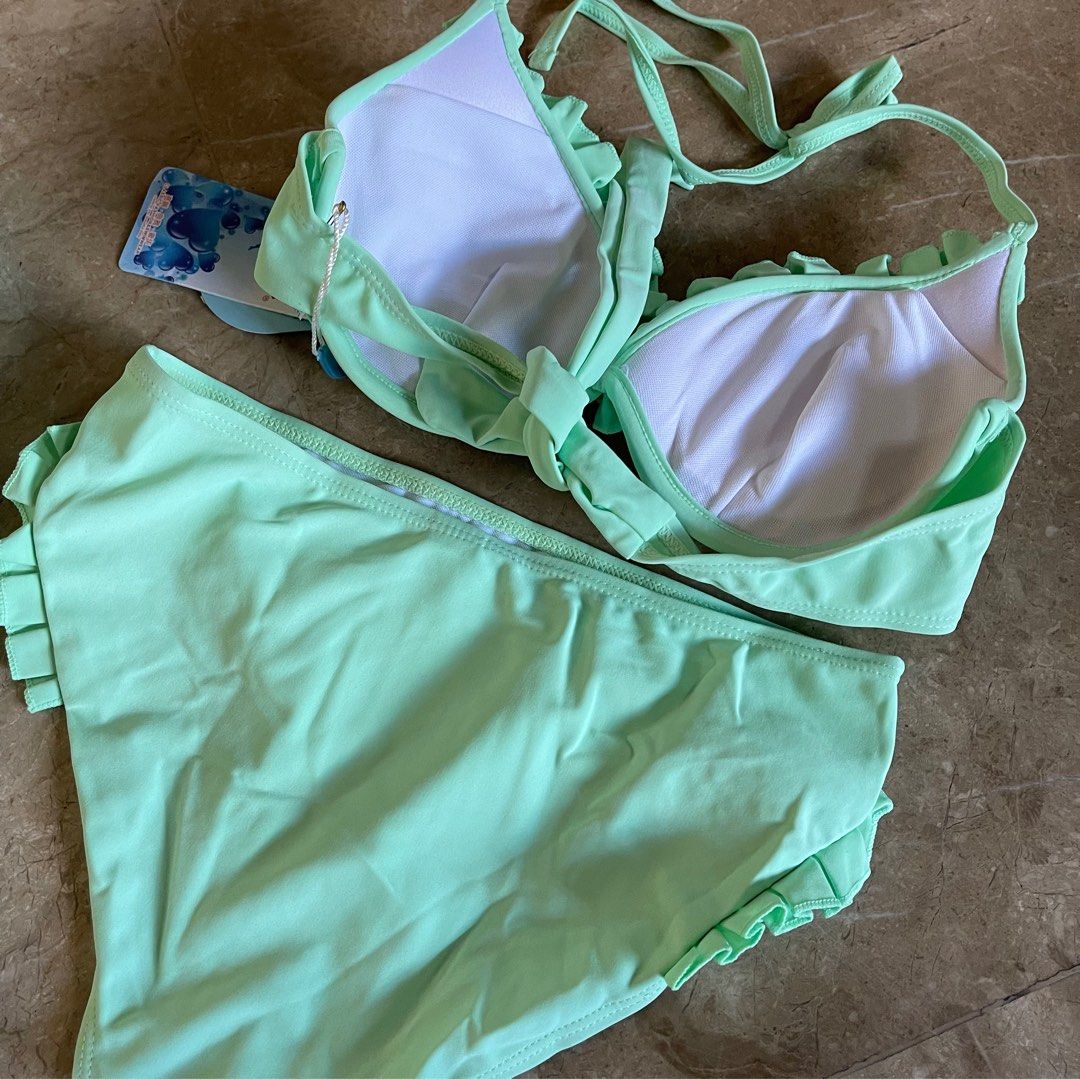 Neon Green Bikini Set With Skirt Swimsuit Swimwear New Women S