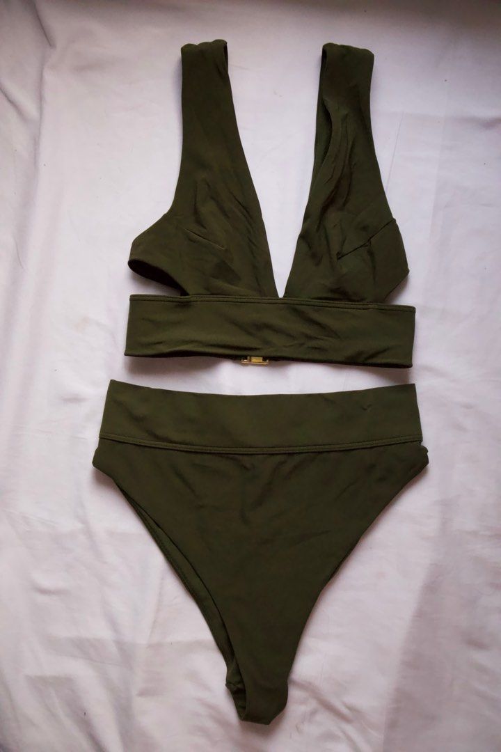 H M Army Green Bikini Set Women S Fashion Swimwear Bikinis