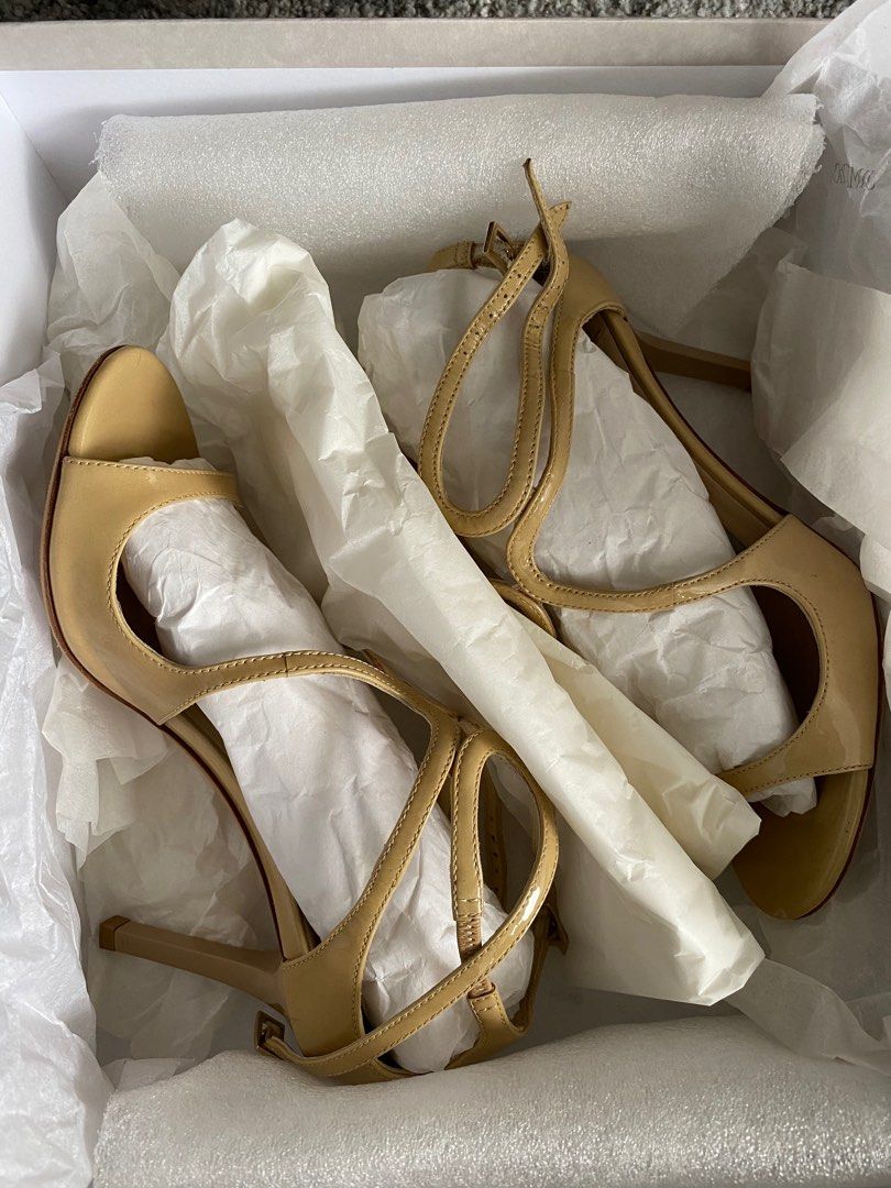 Jimmy Choo Patent Leather Nude Shoes Sandals Ivette Women S Fashion