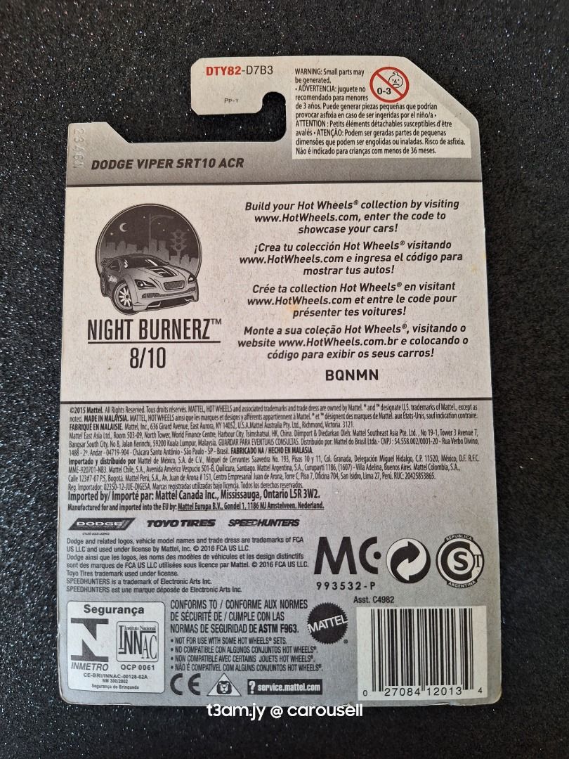 Hot Wheels Dodge Viper Srt Acr Speedhunters Blue Hobbies Toys Toys Games On Carousell