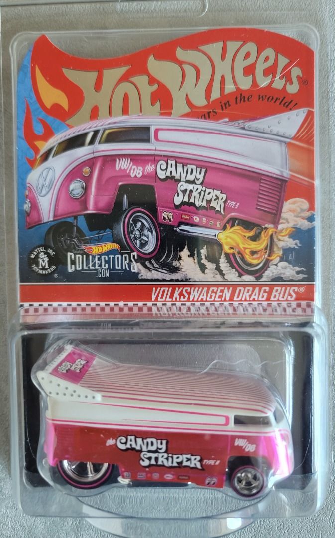 Hot Wheels RLC VOLKSWAGEN DRAG BUS Pink CANDY STRIPER VW No 19912 20000 興趣及遊戲 玩具 遊戲類 Carousell