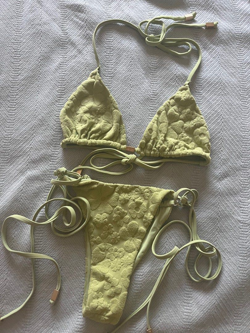 Blackbough Maddy Bikini Set Matcha Jacquard On Carousell